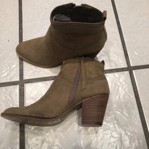 Olive green ankle booties